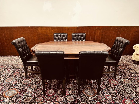 Classic English hexagonal Conference table dining table – Wood (photo 2 of 16)