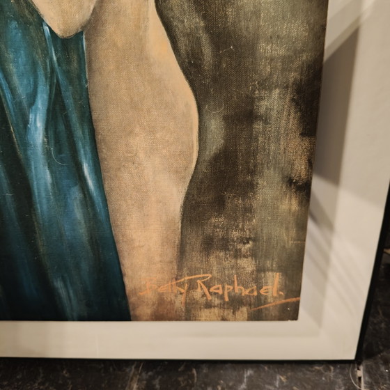 Image 1 of Pannello decorativo vintage anni '70 con ritratto di Raffaello | Arte murale di metà secolo