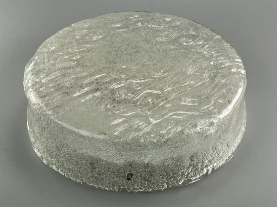 Image 1 of Lampada da soffitto anni '60 e '70, montaggio a filo, in vetro ghiacciato Hillebrand, anni '60