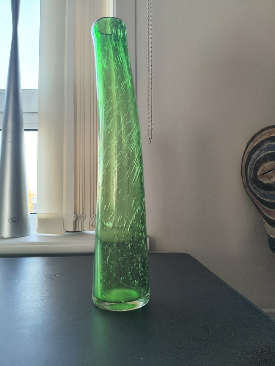 Image 1 of Vase en verre vert de Murano, design vintage 2880
