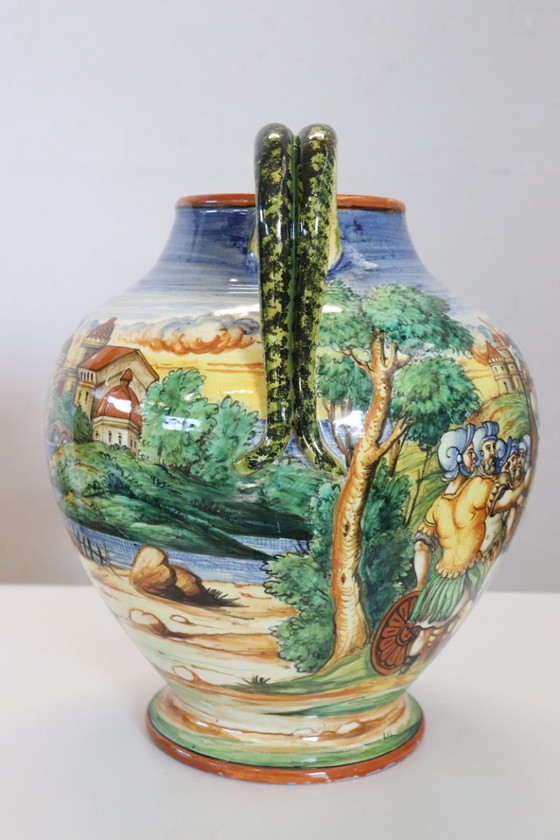 Image 1 of Ceramic Vase with Classical Decoration, Florence Italy 1980s