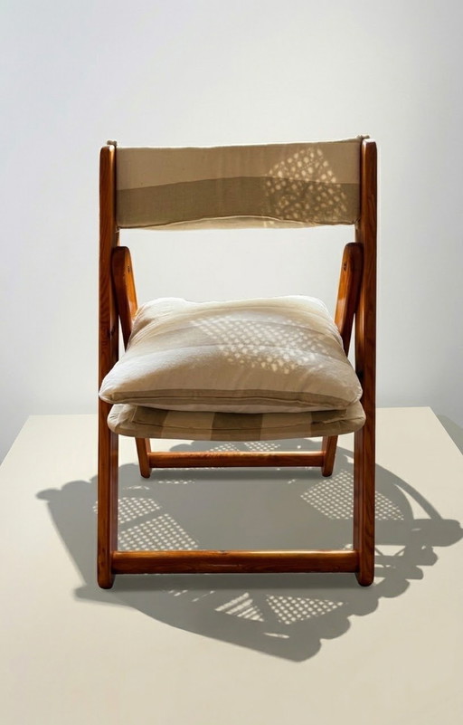 Chaise pliante Kon-Tiki en bois de pin, conçue par Gillis Lundgren pour Ikea, années 1970 – klapstoelen, Metal (photo 2 of 5)