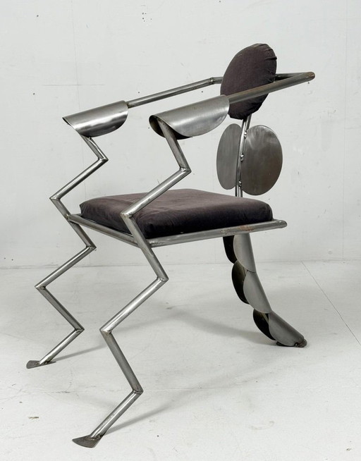 Sedia/poltrona in stile Memphis Milano, Germania, anni '80, edizione limitata