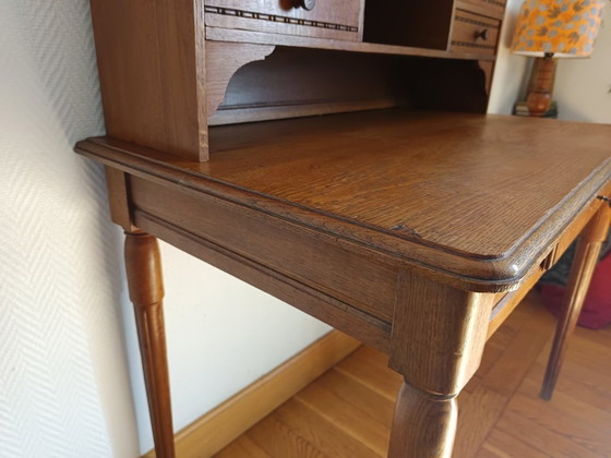 Image 1 of Escritorio escalonado Art Déco en roble claro.