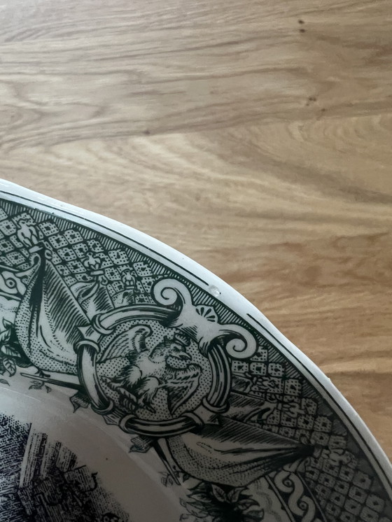 Image 1 of Frans Sarreguemines Transferschiff traf sich mit einem Bild von Napoleon und dem König von Ostenrijk. 