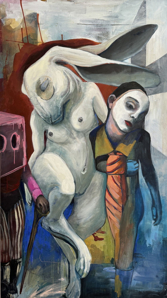 Image 1 of Le grand art : la peinture à l'huile "fatiguée de courir après".