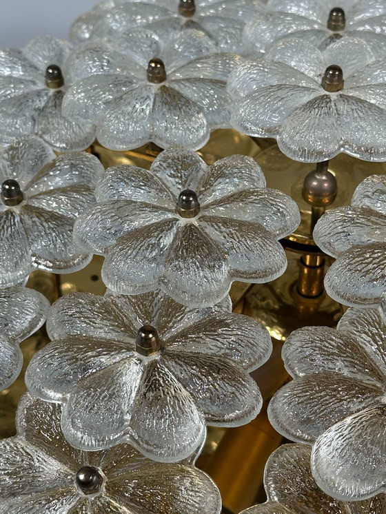 Image 1 of Lampada da soffitto Plafoniere anni '60-'70 Ernst Palme in ottone e vetro Germania