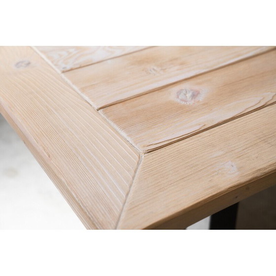 Image 1 of Vintage brushed spruce table by Maxvintage sas