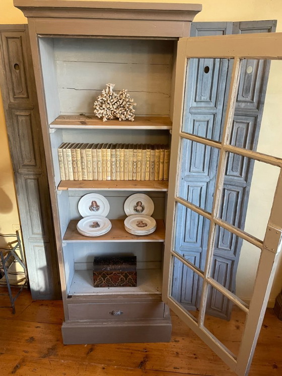 Image 1 of Display cabinet, china cabinet, collection cabinet with drawer, French antique