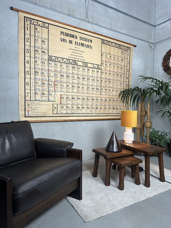 Image 1 of XXL vintage linen school chart 'periodic table of the elements'