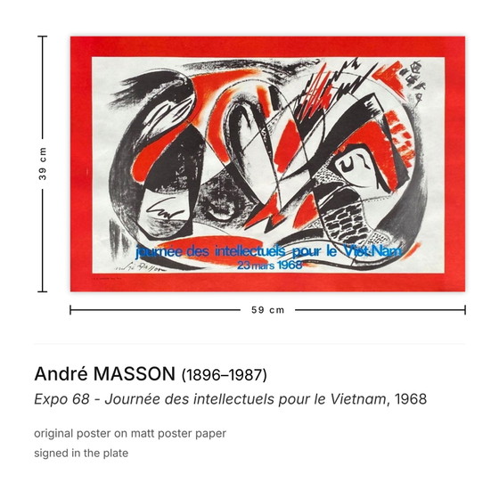 André Masson Poster Expo 68 - Dag van de Intellectuelen voor Vietnam – Paper (photo 3 of 5)
