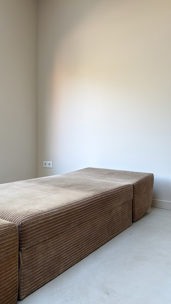 Poltrona modulare vintage in velluto a coste con pouf abbinato – Poltrone, Tessile (photo 4 of 9)