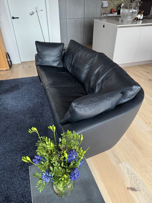 Canapé 3 places FSM Sesam, cuir A Paris 89 (bleu foncé).