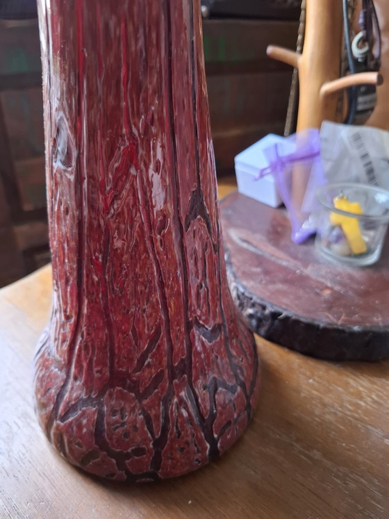 Large 37cm Vintage Mid-Century Cased Art Glass Statement Vase - Flawless Mint Condition (photo 3 of 6)