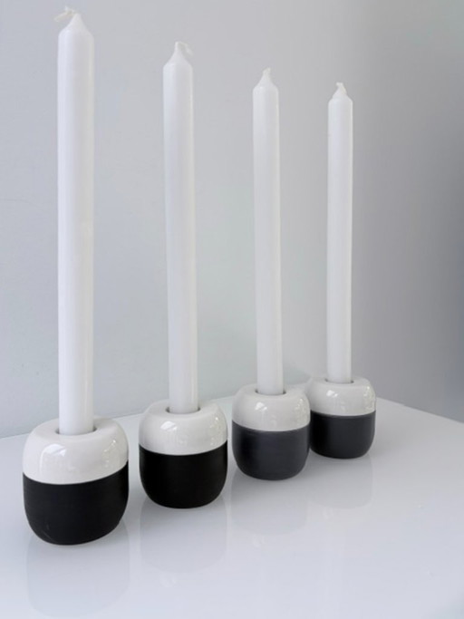 Set Van 4 Sealskin Duo Kandelaars Zwart En Antraciet