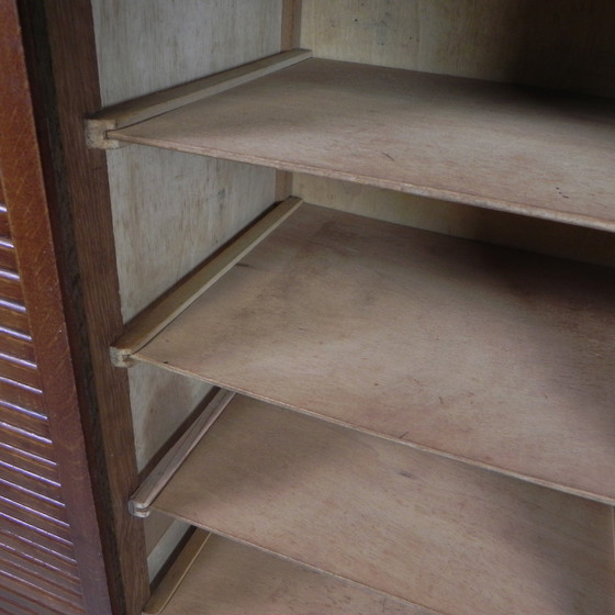 Image 1 of Oak Shutter Cabinet With 2 Shutters, 121 Cm High