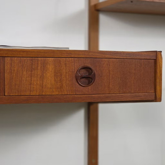 Vintage 60s Danish teak modular shelving unit Mid Century, Wood, Brown, Mid Century Modern (photo 3 of 22)
