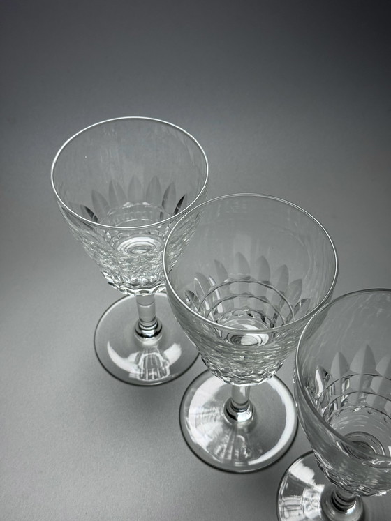 Image 1 of Val Saint Lambert – Sechsteiliges Set Kristall-Weingläser „Service Mery“ – Art Deco – 1940er Jahre