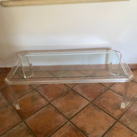 Athena Salontafel van David Lange. 1970. 120x60. – Roche Bobois, Glass, Plexiglass (photo 2 of 6)