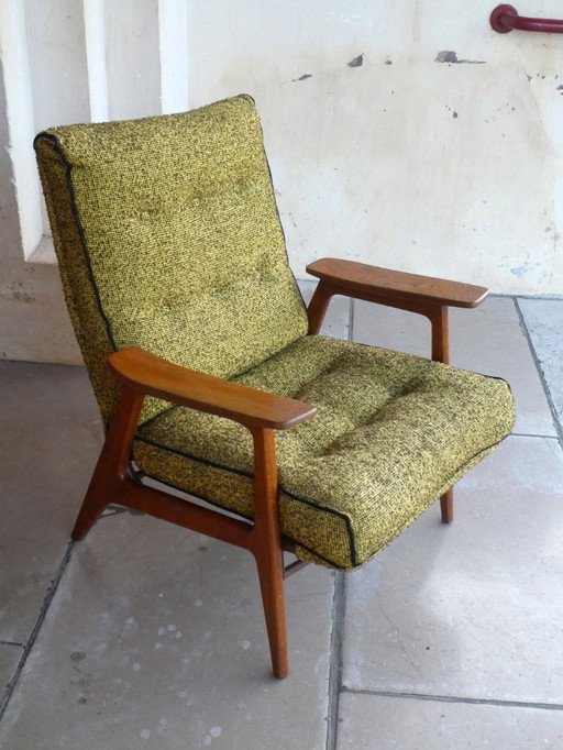 Poltrona in rovere modello Vendôme di Pierre Guariche per Airborne, 1954