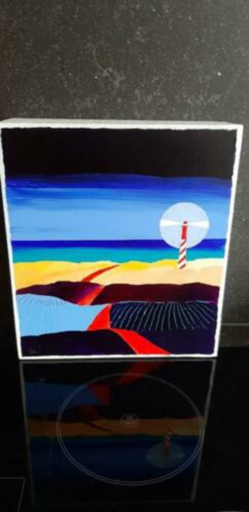 Gemälde von Cees van Oostmalle – Leuchtturm am Meer – schilderijen tekeningen, Fiberglass