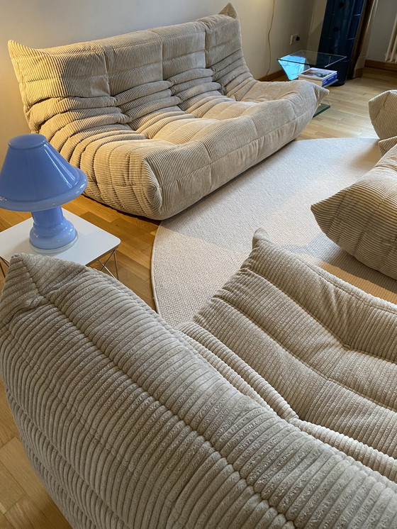 Image 1 of Ligne Roset - Togo Sofa Set 4-Piece - Corduroy/Rib Beige