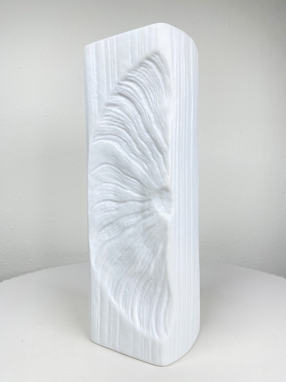 Image 1 of Vintage wit keramische Rosenthal vaas van Martin Freyer - Duits Modern Mid Century Stijl Decor & Aardewerk Vazen
