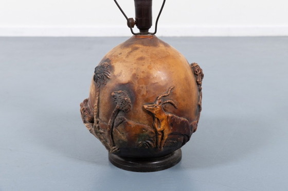Image 1 of Vintage Danish ceramic relief table lamp, 1960’s