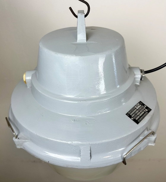 Image 1 of Lampada a sospensione industriale in alluminio pressofuso grigio, anni '80