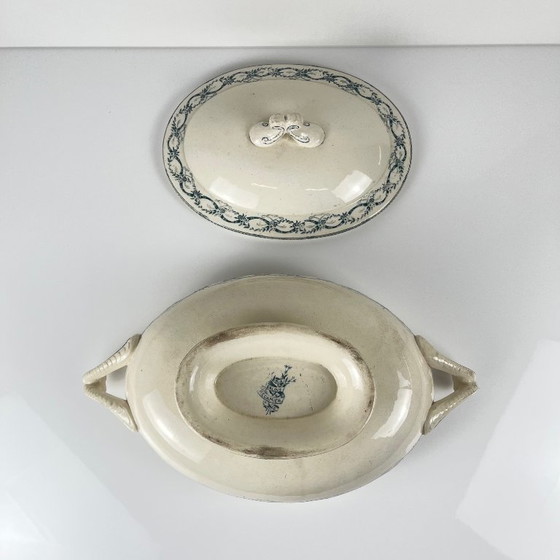 Image 1 of Zuppiera in ferro e terracotta "Recamier" Salins, fine XIX secolo