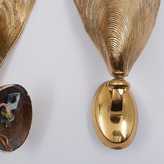 Image 1 of Coppia di applique in bronzo a forma di conchiglia di Maison Jansen - anni '70 (disponibili 2 paia)