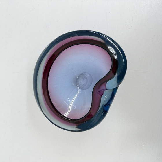 Image 1 of Set of 3 murano summerso pink glass bowls , 1970s