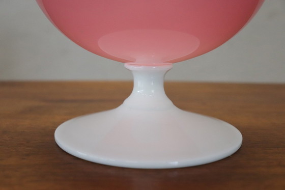 Image 1 of Jarrón italiano de cristal artístico de Murano rosa, década de 1960