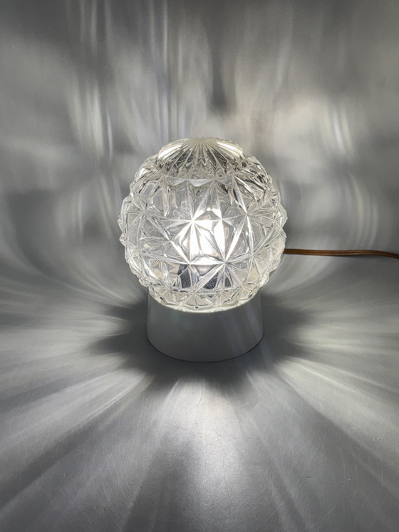 Image 1 of Clear glass lamp with beautiful pattern