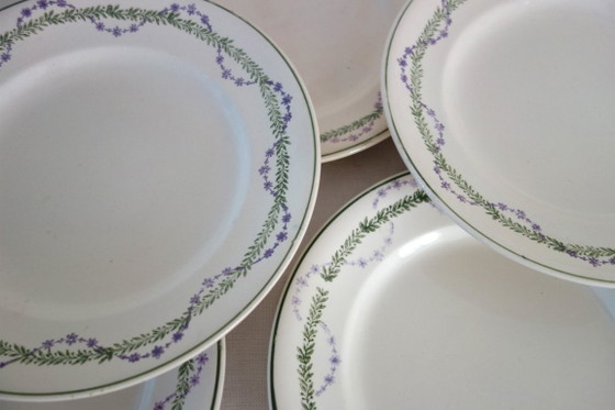 Image 1 of 10 Longwy-Dessertteller, Loridan-Muster, um 1900