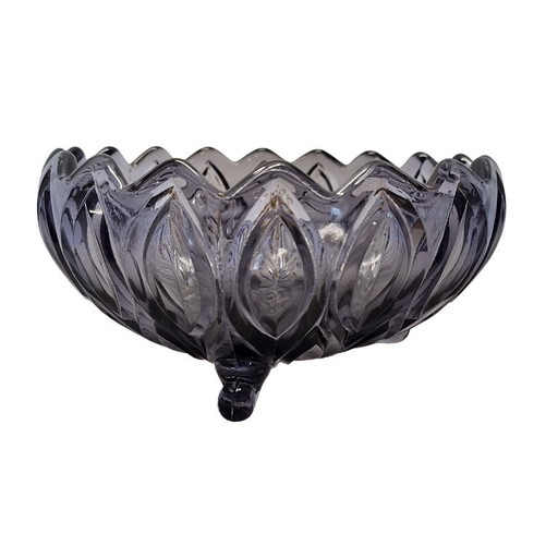 Vintage Lausitzer Glaswerke Orion Schale – Lila Pressglas