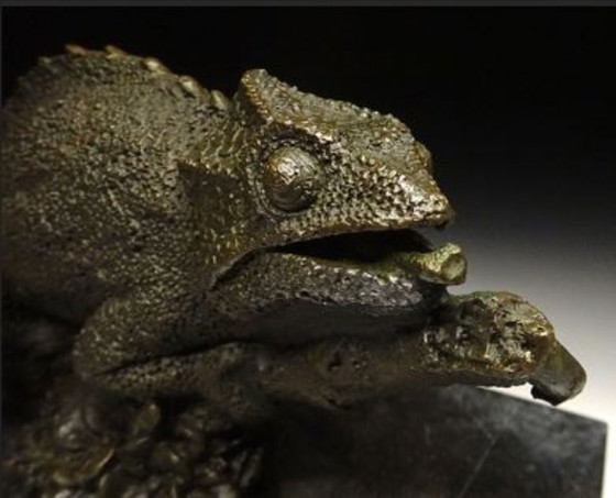 Image 1 of Caméléon en bronze signé Barye