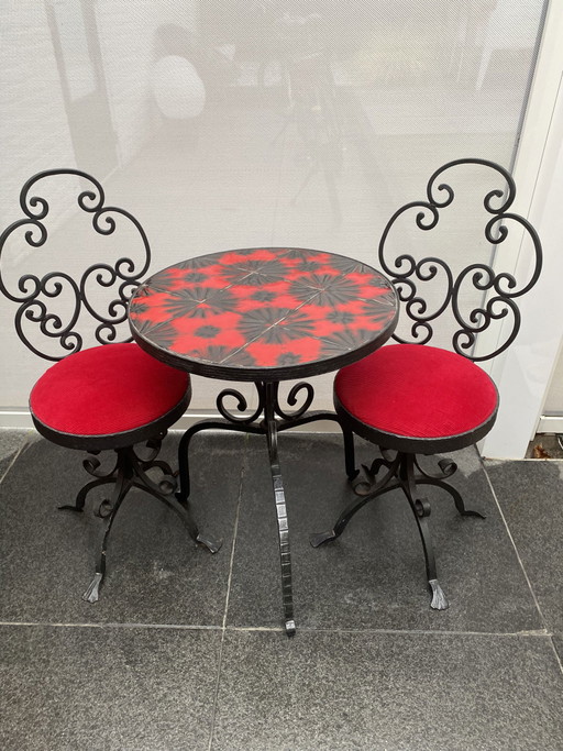 Vintage brutalist tafel setje