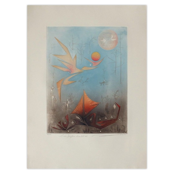 Image 1 of Renée LUBAROW, I giocolieri di una splendida estate, acquaforte firmata, 1990