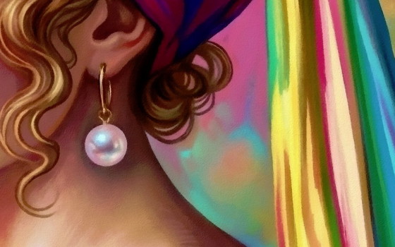 Image 1 of Cadre Sur Toile "La jeune fille à la perle" Johannes Vermeer / Décoration Murale (80x60 cm)