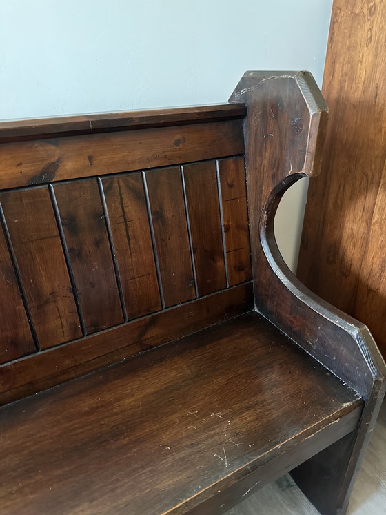 Image 1 of banco de monasterio de madera oscura