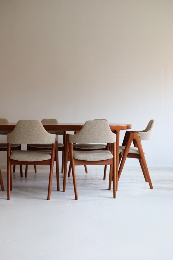 Image 1 of Set of 10 Compass dining chairs, Kai Kristiansen for SVA Møbler, Danish, 1960s