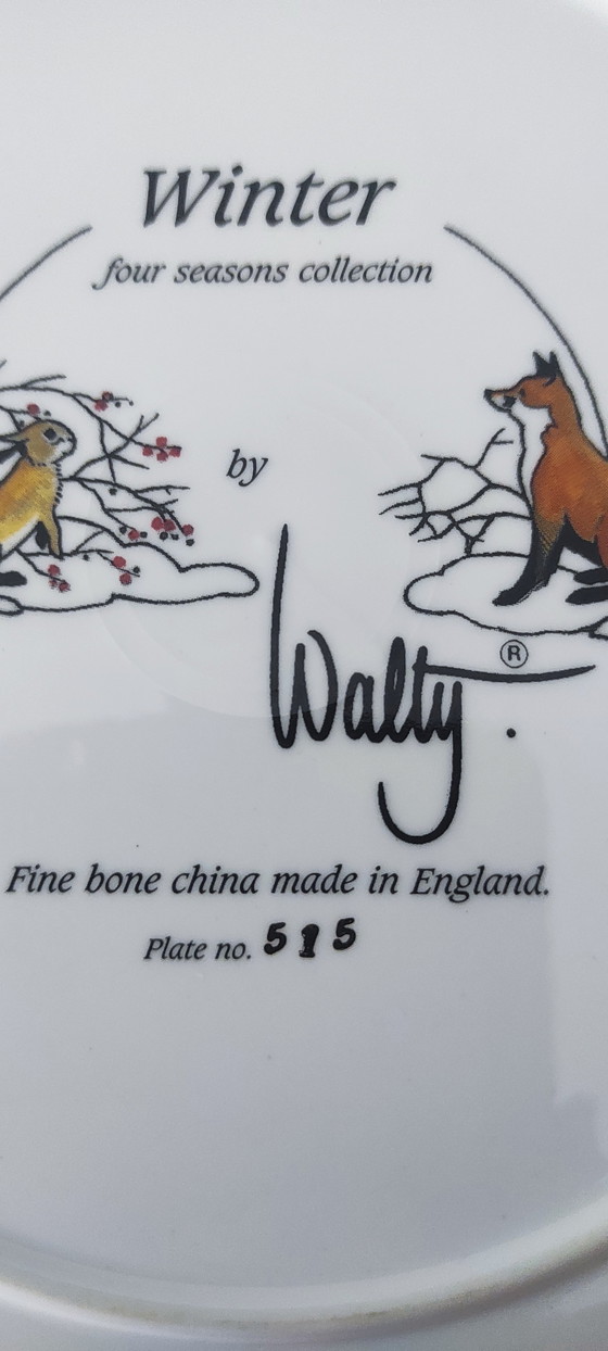 Image 1 of Plaque murale vintage Walty Dudok van Heel « Winter » – Porcelaine fine limitée (n° 515)