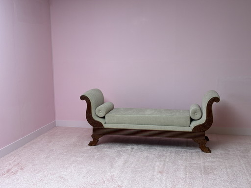Sofá cama de diseño vintage, chaise longue, estilo imperio antiguo