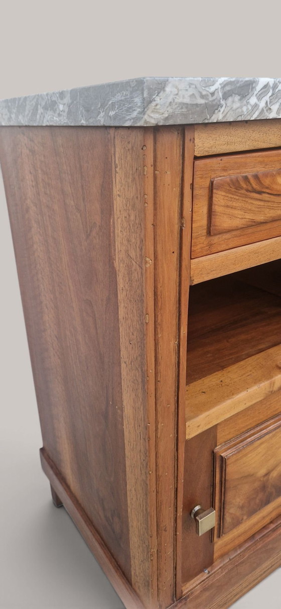 Mobile Art Déco - Legno di noce e marmo grigio - Circa 1930, Credenze, Beige (foto 11 di 15)