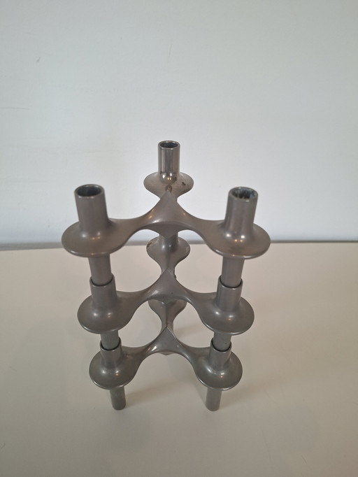 3x Stoff Nagel BMF vintage candle holders