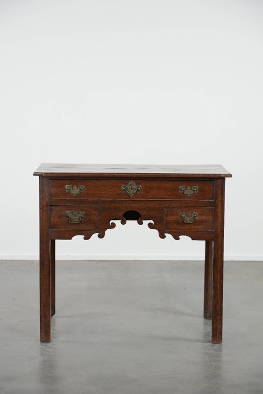 English antique oak lowboy/side table from the 18th century