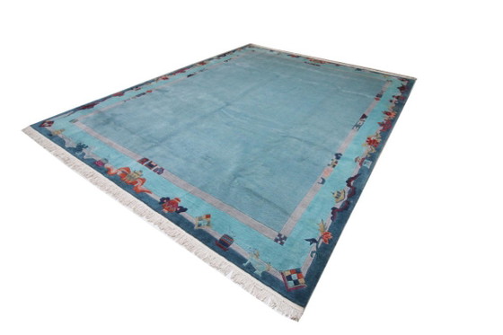 Image 1 of Origineel modern design wollen tapijt uit de Schotse Hooglanden, Nepal, 386 x 299 cm
