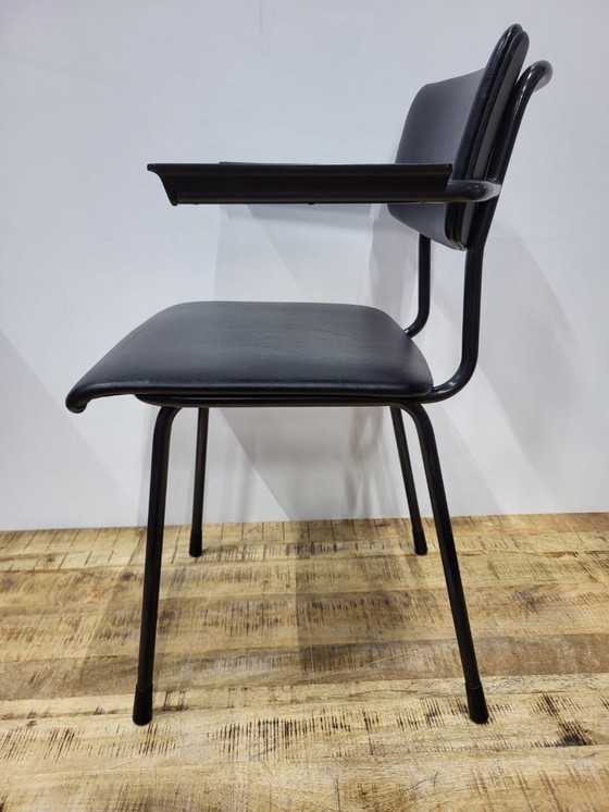 Image 1 of 1x sedia Gispen 1235, similpelle nera