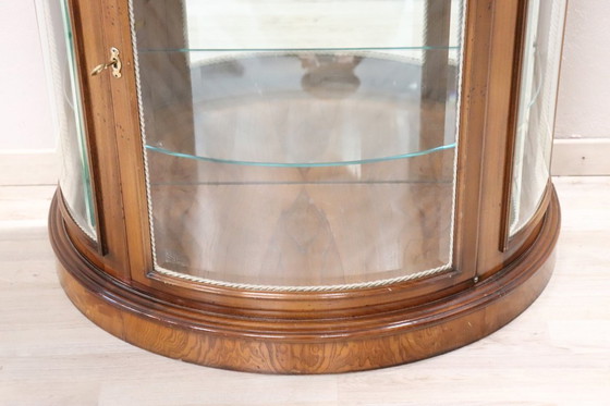 Image 1 of Elegante Vitrine aus Walnusswurzelholz, Italien, 1990er Jahre